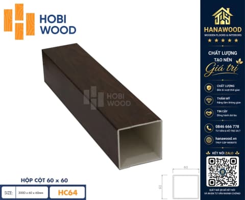 Thanh Lam Trang Trí Nhựa Giả Gỗ Hobi Wood 60x60 HC64
