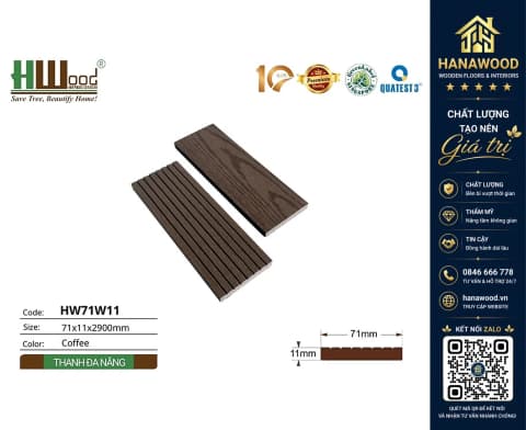 Thanh Lam Đa Năng Trang Trí Hwood HW71W11 Coffee