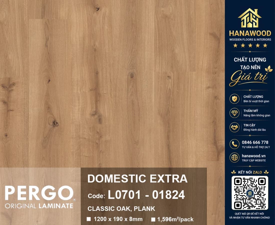 Sàn Gỗ Công Nghiệp Pergo Domestic Extra 01824