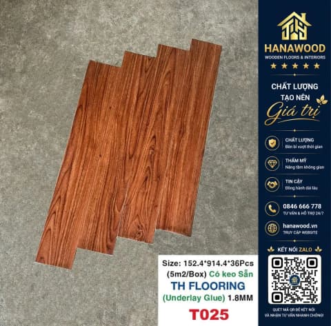 Hình ảnh Sàn Nhựa Giả Gỗ Tự Dán THFLoor TH025 Dày 1.8mm