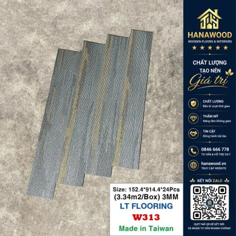 Hình ảnh Sàn Nhựa Dán Keo Vân Thảm THFloor W313 Dày 3mm