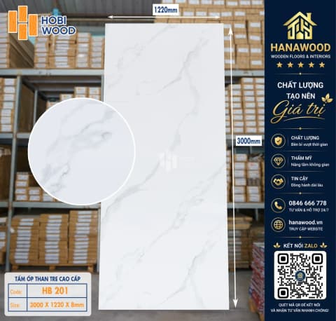 Tấm Ốp Sợi Than Tre Đa Đa Năng Giả Đá Hobiwood HB 201