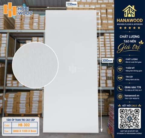 Tấm Ốp Tường Than Tre Vân Kim Loại Hobiwood HB 302