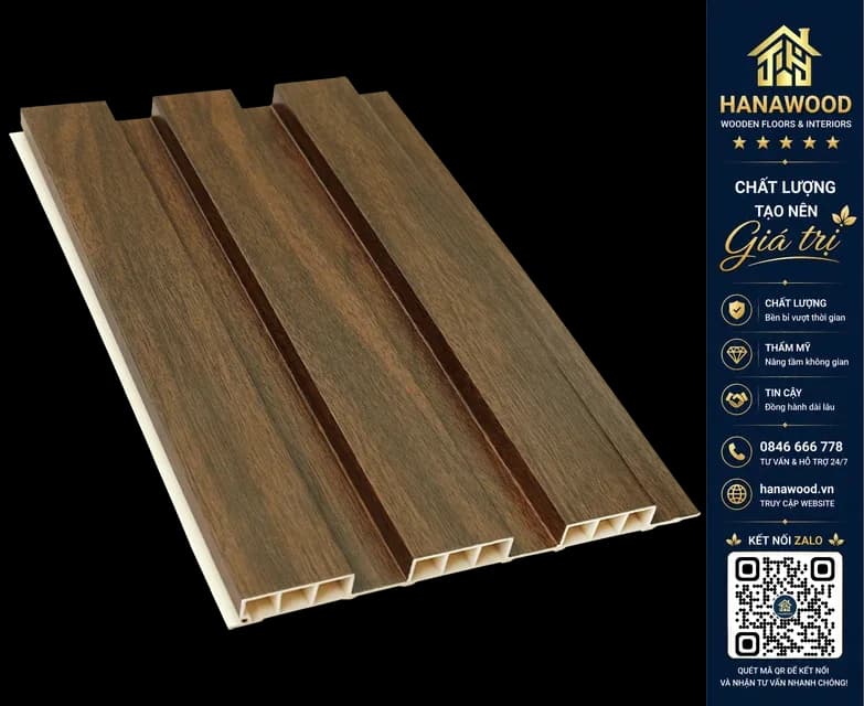 Lam Sóng Ốp Tường Nhựa Giả Gỗ Komsos K3S200-009