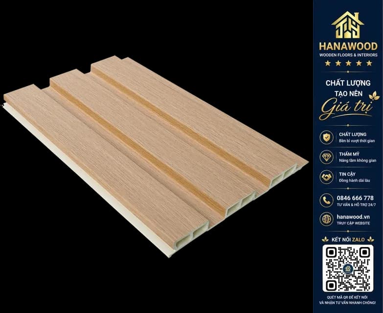 Lam Sóng Ốp Trần Nhựa Giả Gỗ Komsos 3S200X15-007