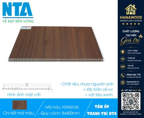 Tấm Nhựa Ốp Tường Nano Giả Gỗ NTA 60160