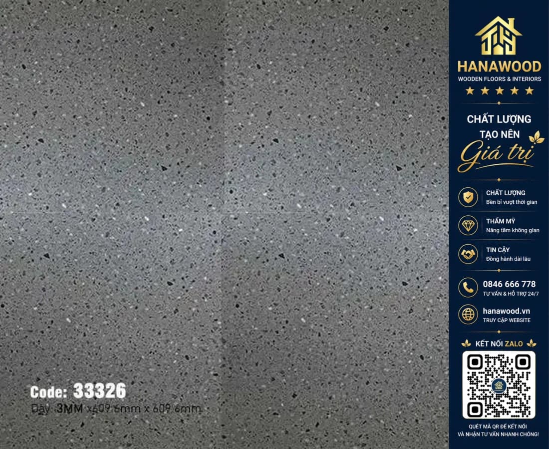 Hình ảnh Sàn Nhựa Dán Keo Vân Đá Mài Terrazzo MSFloor 33326 Dày 3mm