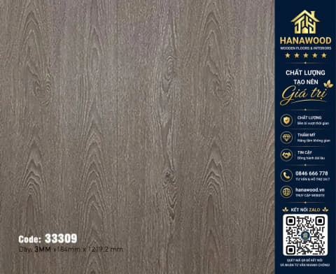 Hình ảnh Sàn Nhựa Dán Keo Vinyl Vân Gỗ MSFloor 33309 Dày 3mm