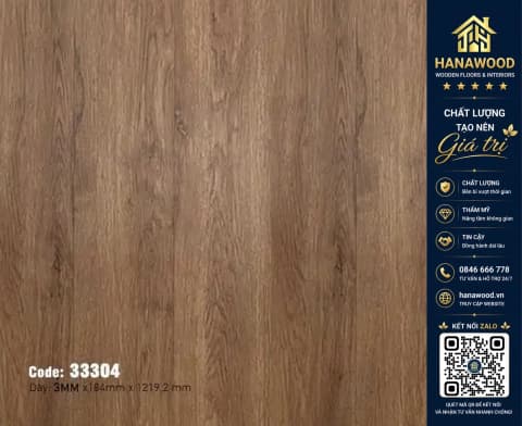 Hình ảnh Tấm Lót Sàn Nhựa Dán Keo Vân Gỗ MSFloor 33304 Dày 3mm