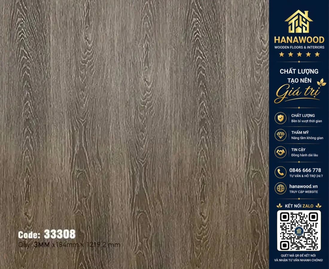 Hình ảnh Sàn Nhựa Dán Keo Giả Gỗ MSFloor 33308 Dày 3mm