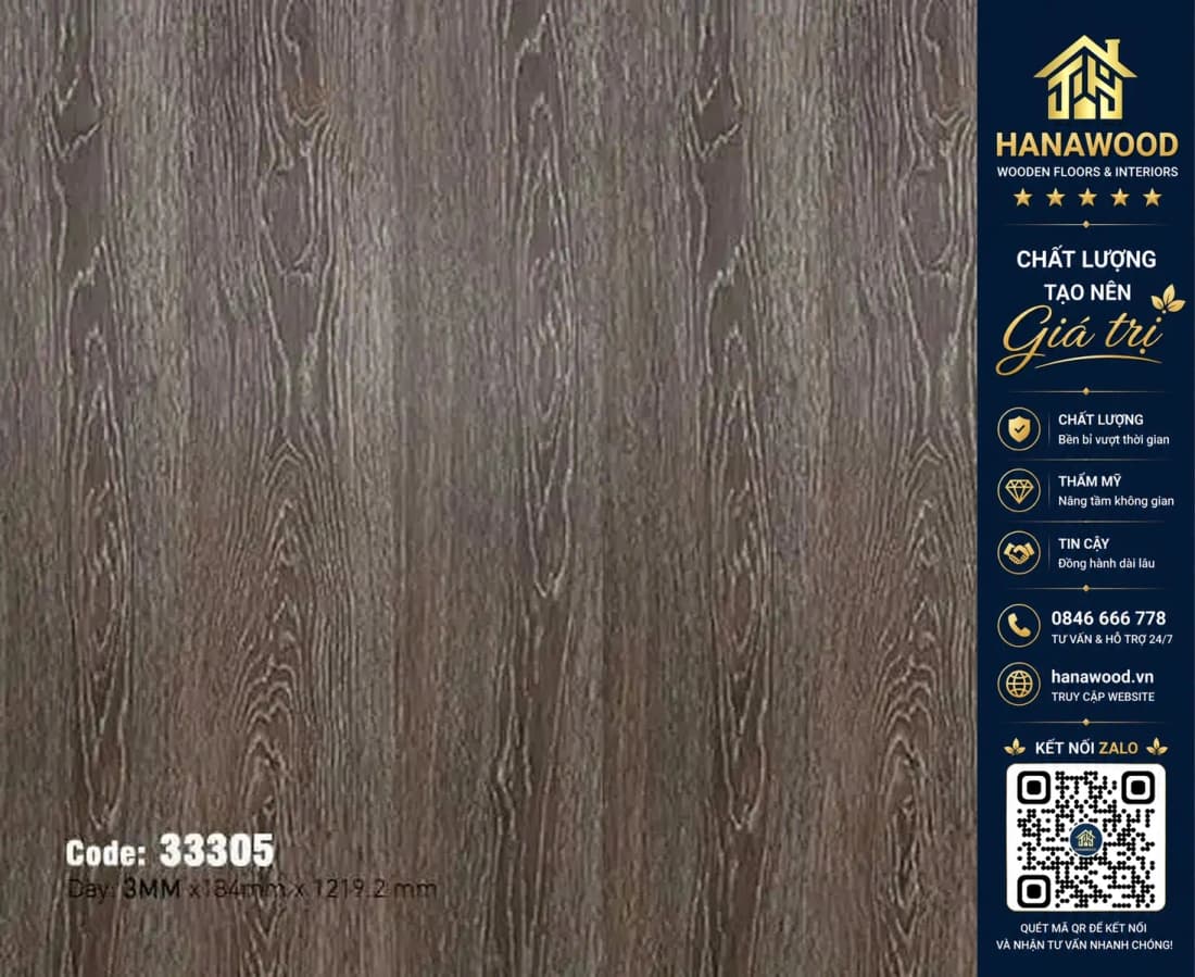 Hình ảnh Sàn Nhựa Dán Keo Giả Gỗ MSFloor 33305 Dày 3mm