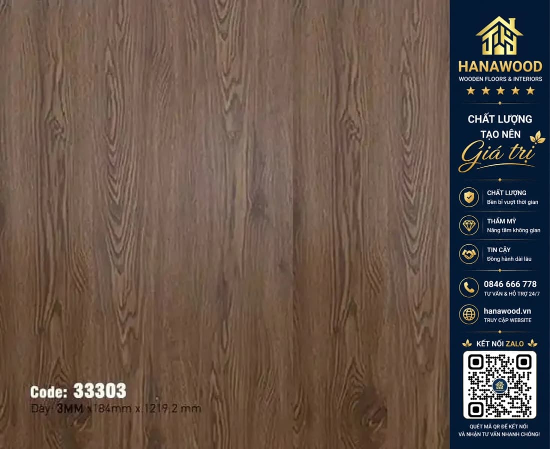 Hình ảnh Sàn Nhựa Dán Keo Vân Gỗ MSFloor 33303 Dày 3mm