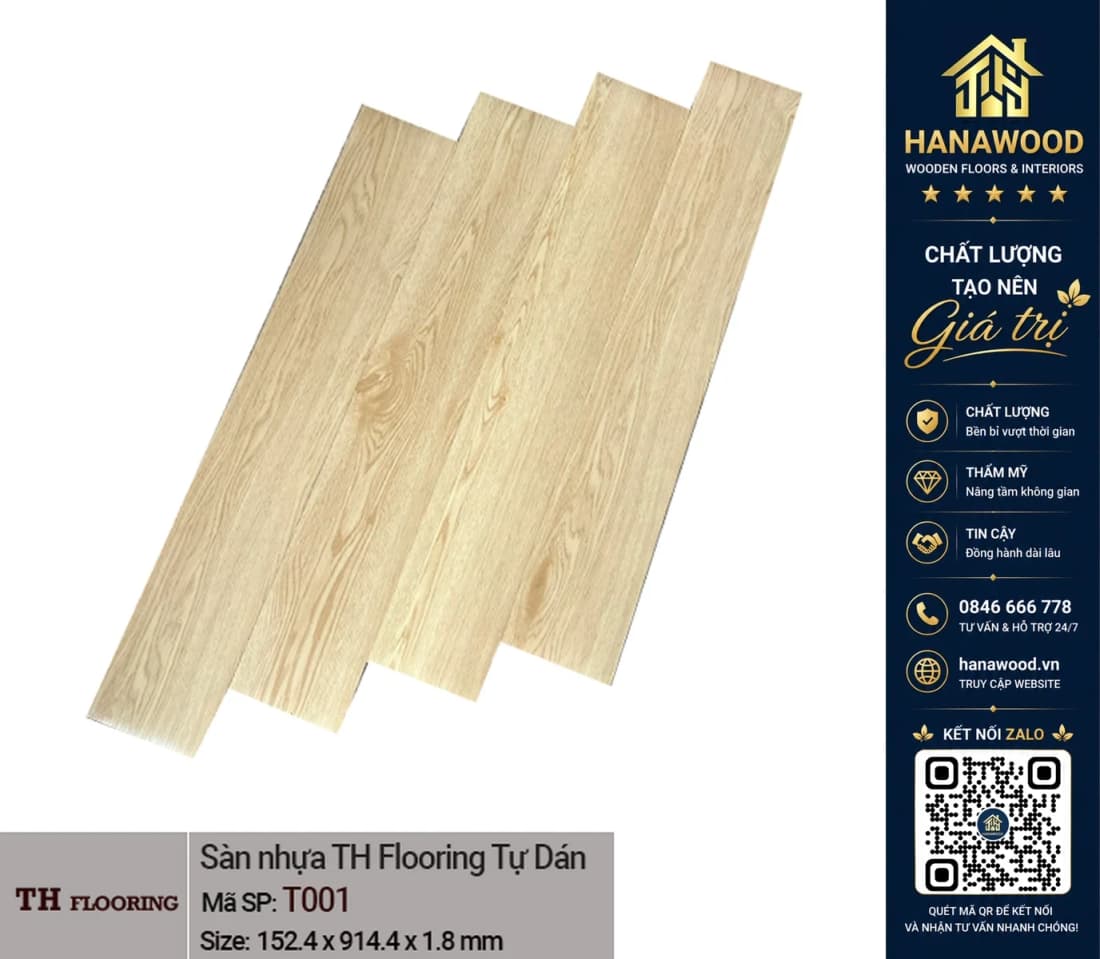 Hình ảnh Sàn Nhựa Giả Gỗ Tự Dán THFLoor TH001 Dày 1.8mm