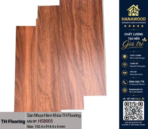 Hình ảnh Sàn Nhựa Hèm Khoá Vân Gỗ Taiwan THFloor HS8005