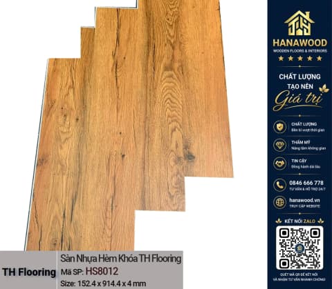 Hình ảnh Sàn Nhựa Giả Gỗ Hèm Khoá Taiwan THFloor HS8012 Dày 4mm