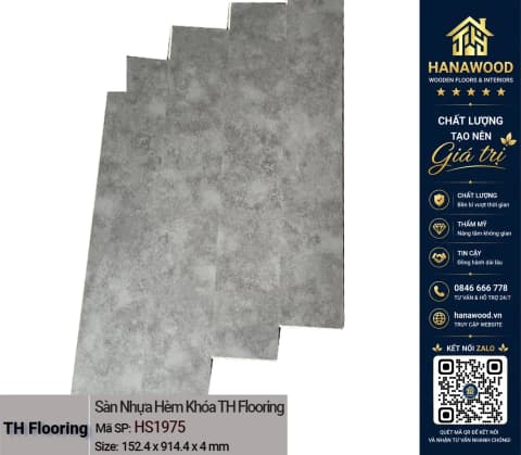 Hình ảnh Sàn Nhựa Hèm Khoá Giả Xi Măng, Bê Tông THFloor HS1975 Dày 4mm