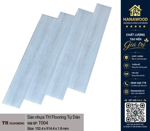 Hình ảnh Sàn Nhựa Giả Gỗ Có Keo Sẵn THFLoor TH004 Dày 1.8mm