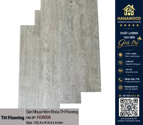 Hình ảnh Sàn Nhựa Hèm Khoá Vân Gỗ THFloor HS8006 Dày 4mm