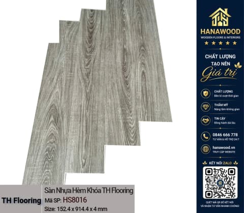 Hình ảnh Sàn Nhựa Giả Gỗ Hèm Khoá THFloor HS8016 Dày 4mm