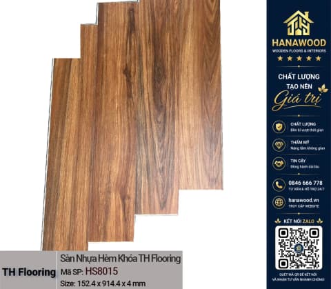 Hình ảnh Sàn Nhựa Giả Vân Gỗ Hèm Khoá THFloor HS8015 Dày 4mm