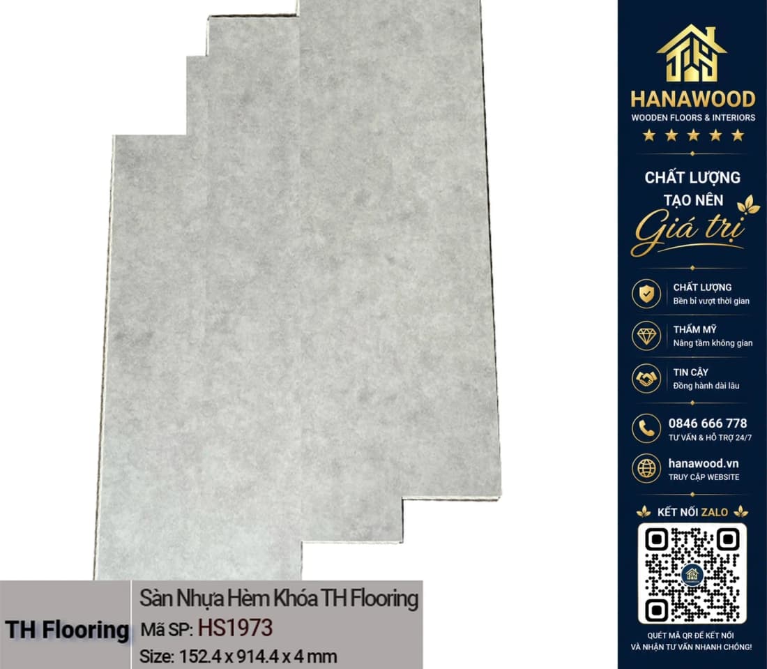 Hình ảnh Sàn Nhựa Hèm Khoá Giả Bê Tông THFloor HS1973 Dày 4mm