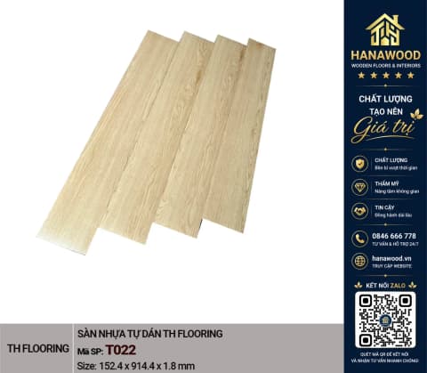 Hình ảnh Tấm Lót Sàn Nhựa Giả Gỗ THFLoor TH022 Dày 1.8mm