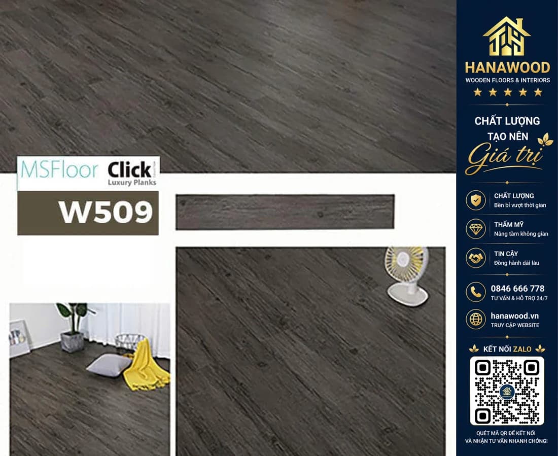 Sàn Nhựa Giả Gỗ Bóc Dán MsFloor W509