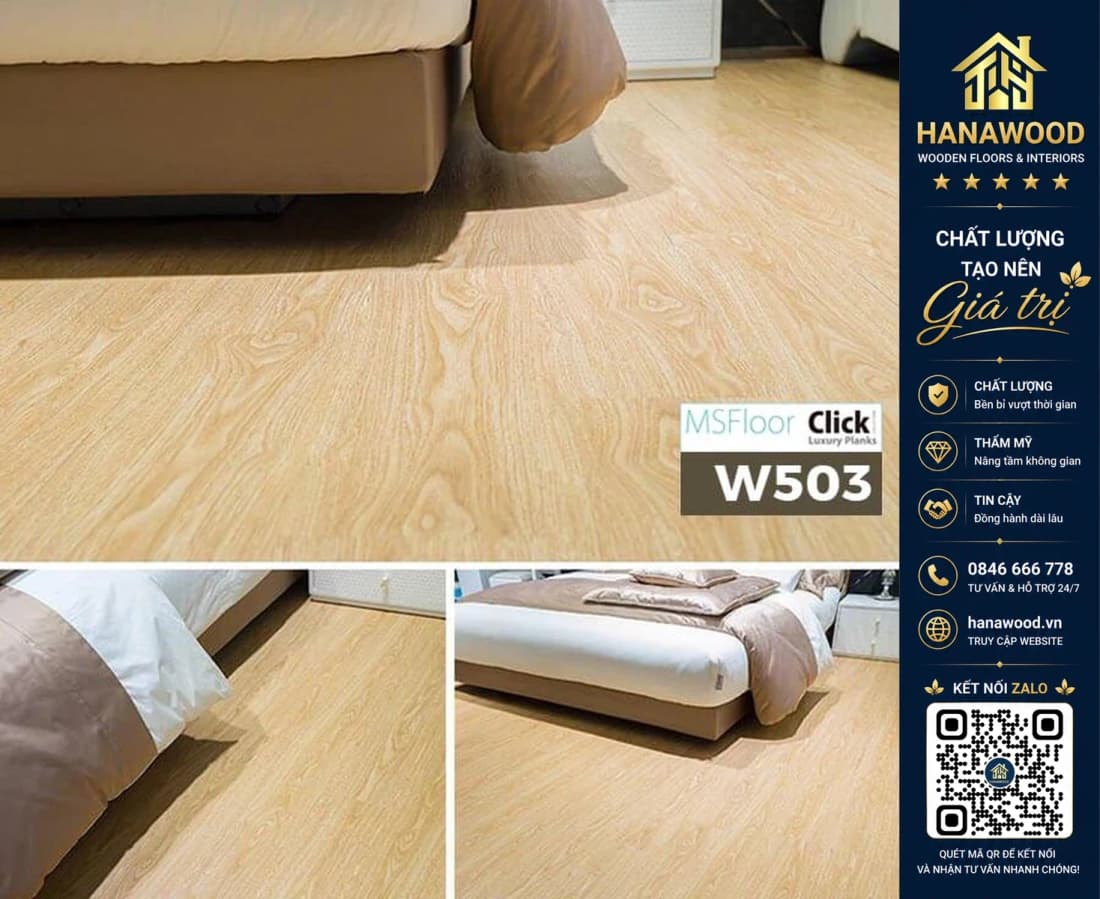 Sàn Nhựa Giả Gỗ Bóc Dán MsFloor W503