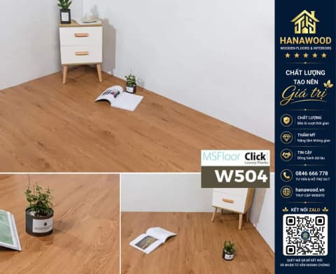 Sàn Nhựa Giả Gỗ Bóc Dán MsFloor W504