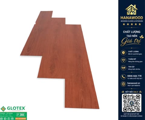 Sàn Nhựa Giả Gỗ Dán Keo Glotex P366