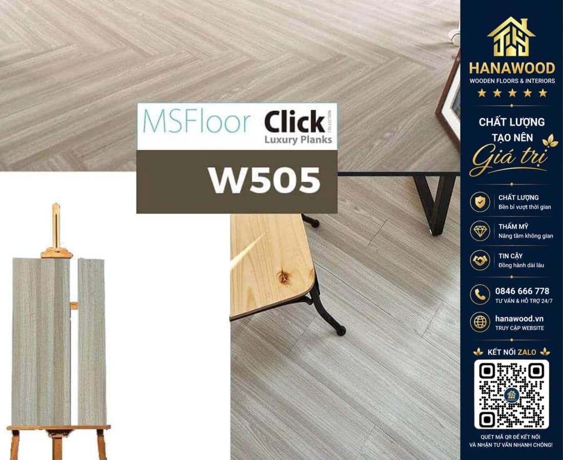 Sàn Nhựa Giả Gỗ Bóc Dán MsFloor W505