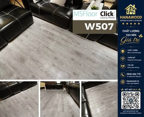Sàn Nhựa Giả Gỗ Bóc Dán MsFloor W507