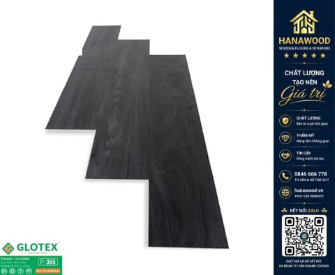 Sàn Nhựa Giả Gỗ Dán Keo Glotex P365