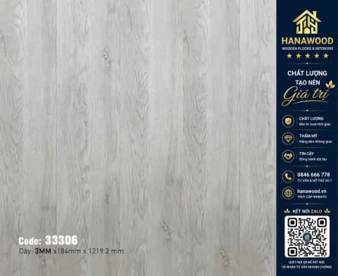 Sàn Nhựa Giả Gỗ Dán Keo MsFloor 33306 Dày 3mm