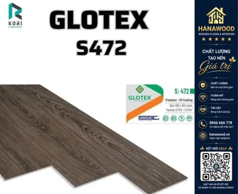 Sàn Nhựa Giả Gỗ Hèm Khóa Glotex S472