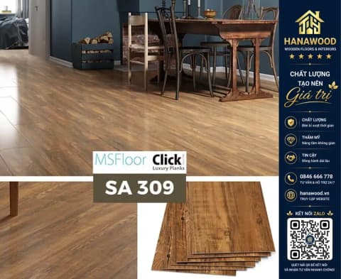 Sàn Nhựa Giả Gỗ Tự Dán MsFloor 2mm SA309