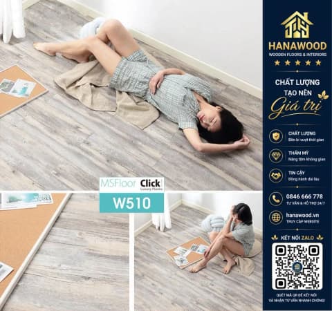 Sàn Nhựa Giả Gỗ Bóc Dán MsFloor W510