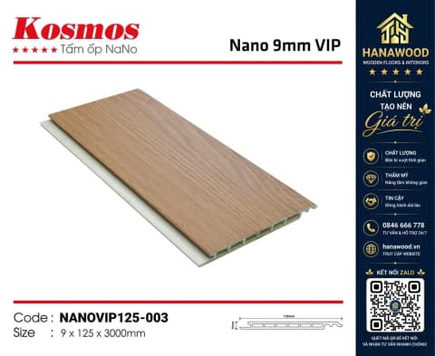 Ảnh 3 Tấm Nhựa Nano Ốp Tường Ốp Trần Giả Gỗ Kosmos NanoVip125-003