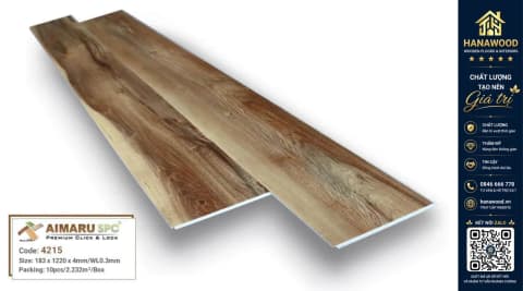 Sàn Nhựa Giả Gỗ Hèm Khóa 4mm Aimaru 4215