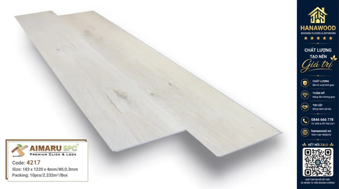 Sàn Nhựa Giả Gỗ Hèm Khóa Aimaru 4217