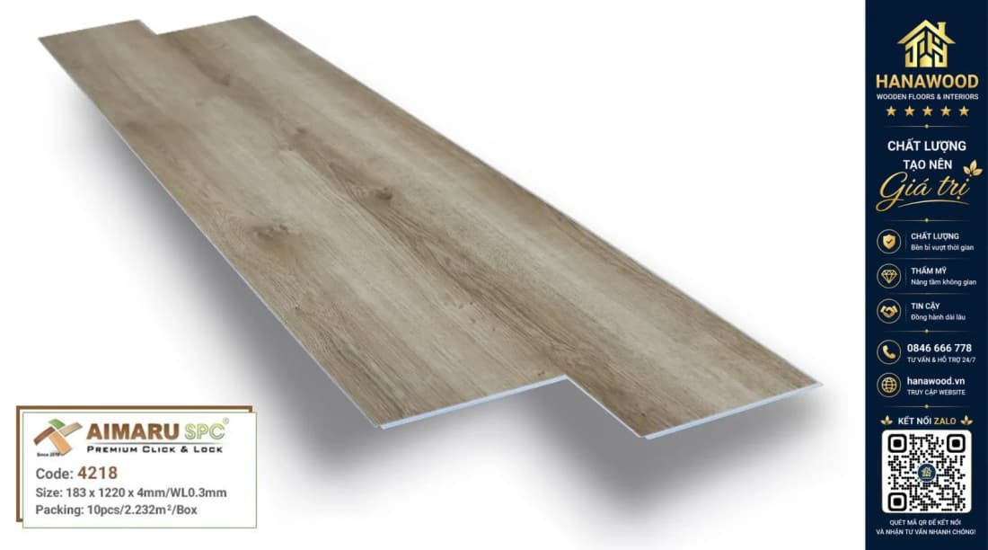 Sàn Nhựa Giả Gỗ Hèm Khóa Aimaru 4218