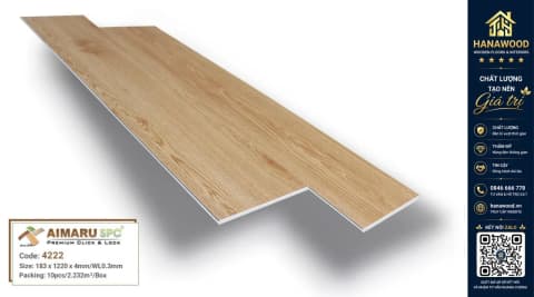 Sàn Nhựa Giả Gỗ Hèm Khóa 4mm Aimaru 4222