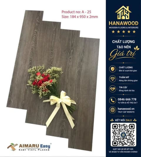 Sàn Nhựa Dán Keo Aimaru A25 Dày 2mm