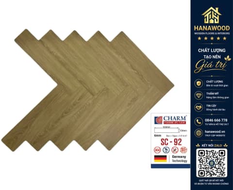 Hình ảnh Sàn Nhựa Hèm Khoá Lát Xương Cá Charmwood SC-92 6mm