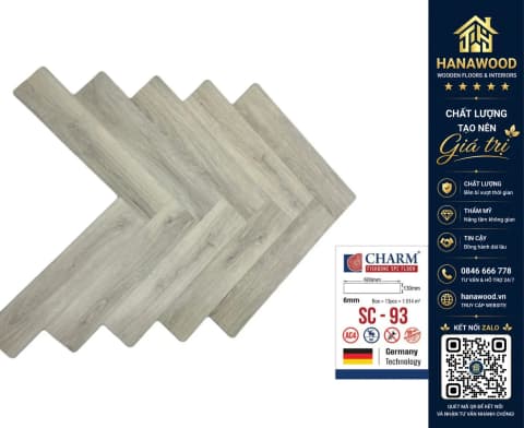 Hình ảnh Sàn Nhựa Hèm Khoá Xương Cá Charmwood 6mm SC-93