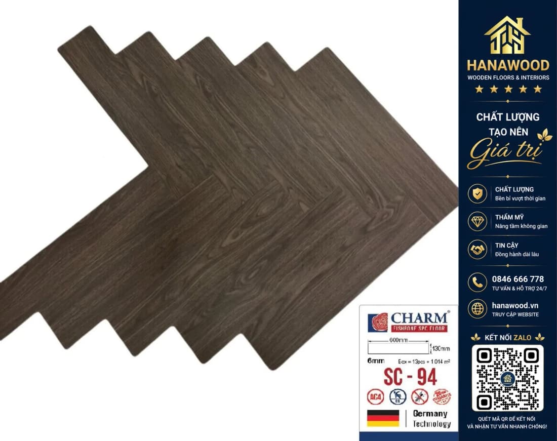 Hình ảnh Sàn Nhựa Hèm Khoá Xương Cá Charmwood 6mm SC-94