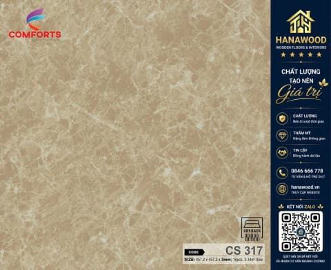 Hình ảnh Sàn Nhựa Dán Keo Giả Vân Đá Comforts CS317 Dày 3mm