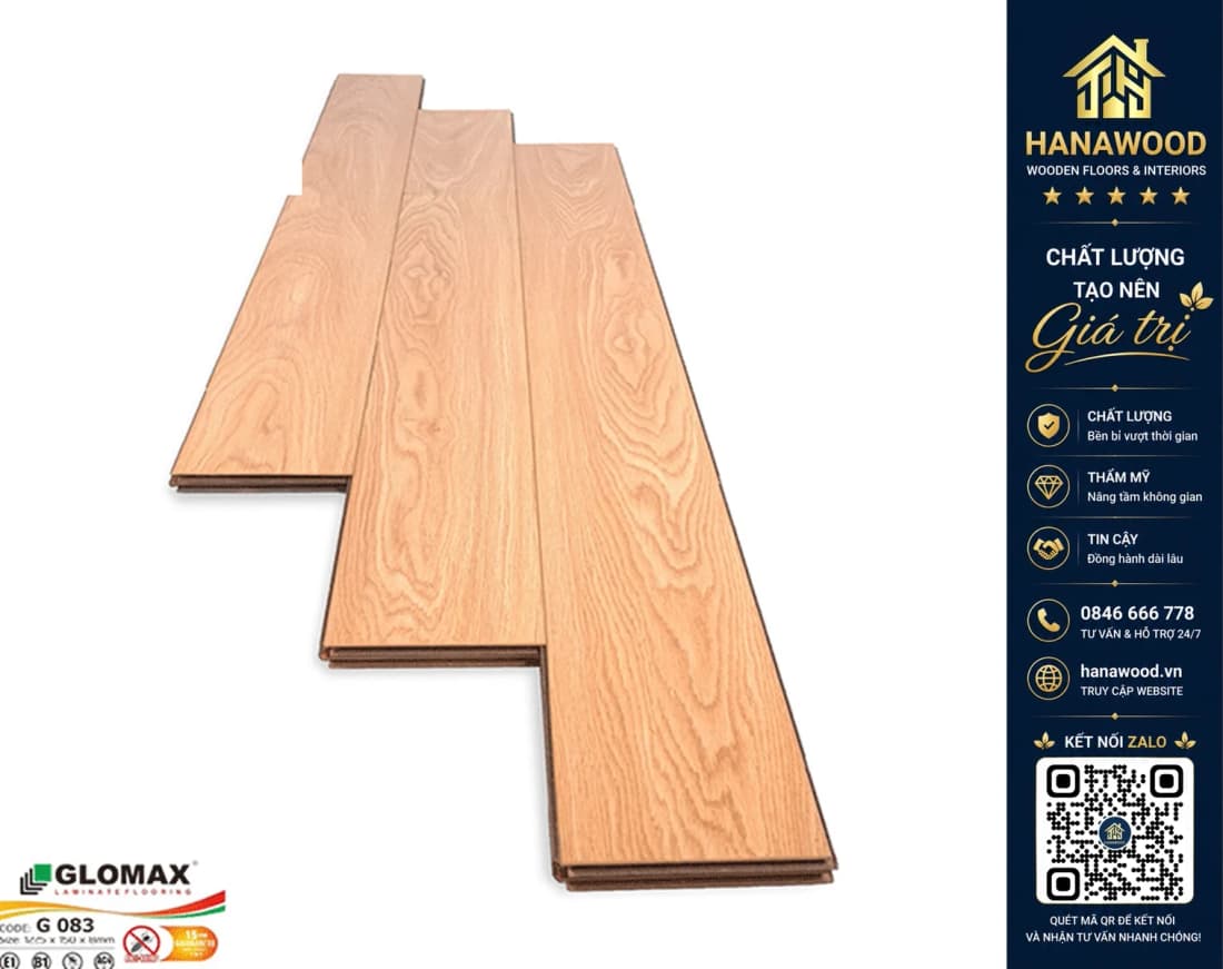 Sàn Gỗ Công Nghiệp Glomax G083 8mm
