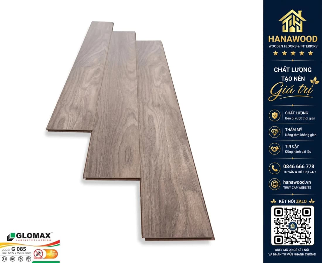 Sàn Gỗ Công Nghiệp Glomax G085 8mm