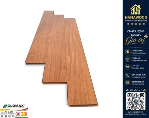 Sàn Gỗ Công Nghiệp Glomax G126 12mm